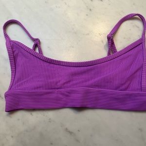 Frankie’s Gavin Ribbed Scoop Bikini Top in Passion Fruit